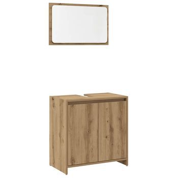 Juego De Muebles Baño 2 Uds | Armario De Baño Madera Ingeniería Roble Artisan