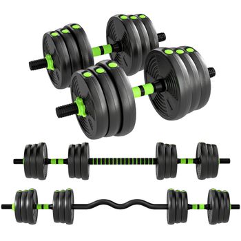 SPORTNOW Set de mancuernas ajustable 25 kg Set de mancuernas Mancuernas Barra larga Set para entrenamiento de fuerza   Aosom España