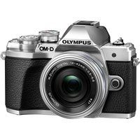 olympus om-d e-m10 mark iii mirrorless camera with mzuiko digital ed 14-42 mm f35-56 ez  ed 40-150 mm f4-56 r lens - silver silver