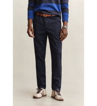 Gant para hombre. 1501000 Pantalones chinos Slim Fit Azul Marino (34/34), Casual, Algodón, Clásico