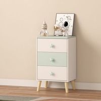 mesita de noche infantil sandnes con 3 cajones mdf 62x38x30cm - blancoverde encasa