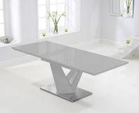 harmony 160cm extending light grey high gloss dining table