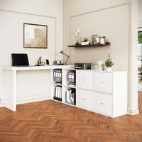 escritorio de esquina - mueble de oficina - mdf - blanco 120x48x78cm