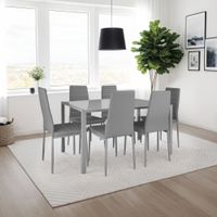 4 sillas de comedor con acolchado polipiel 41 x 45 x 985 cm gris