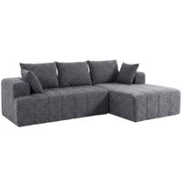 homcom sofa esquinero 3 plazas en l con otomana sofa cama convertible de chenilla con acolchado de muelles gris   aosom espana