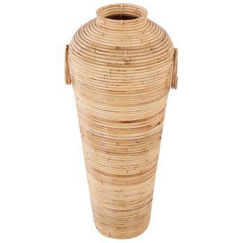 Jarrón Decorativo De Ratán 70 Cm Natural Estilo Boho Rústico Elatia