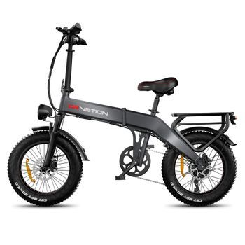 Bicicleta Eléctrica Plegable Drvetion Bt20, Fatbike, Batería Samsung De 48 V Y 14 Ah, Negro