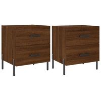 mesita noche 2 uds madera ingenieria marron roble 40x35x475 cm vidaxl