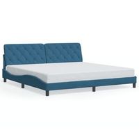 cama matrimonial  cama para adultos  estructura de cama con luces led terciopelo azul 200x200 cm cfw34701