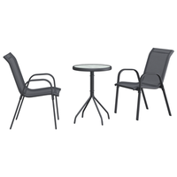 juego de bistro de jardin de 3 uds gris textileno y acero cfw618410
