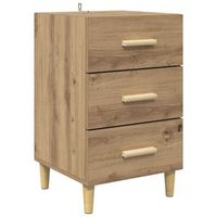 mesita de noche - mesilla de noche con cajon roble artisan 40 x 40 x 66 cm mc6581