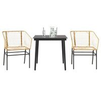 juego de comedor jardin 3 uds ratan sintetico vidrio marron cfw629194