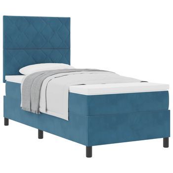 Cama Tapizada 193x90x128 Cm  - Azul