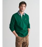 gant para hombre 2004082 polo de cambray verde 4xl casual algodon manga larga