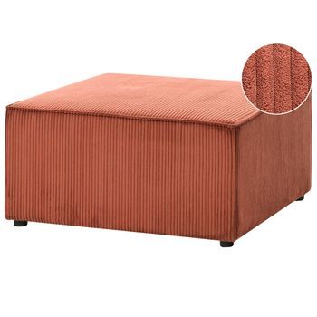 Otomana Puf Estilo Moderno De Pana Tapizado Cuadrado Sala De Estar Marrón Dorado Lemvig