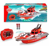 dickie toys 201107000- lancha de bomberos radio control 38cm 2 canales 27 mhz carga por usb velocidad punta 6kmh para ninos a partir de 6 anos