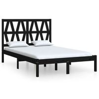 estructura de cama de madera maciza de pino negra 140x200 cm vidaxl