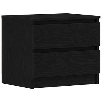 Pack 2 Uds Mesita De Noche | Armario De Noche | Mesa De Noche Con Cajón Roble Negro 50 X 40 X 43,5 Cm