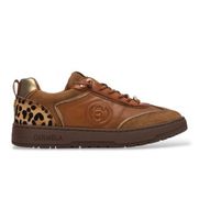 carmela para mujer 16250403-camel zapatillas de piel 162504 marron 41 plano serraje cordones casual