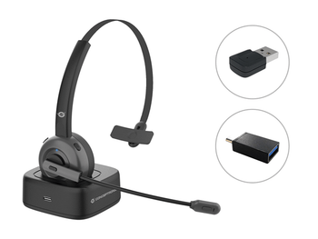 HEADSET BLUETOOTH CONCEPTRONIC CON BASE DE CARGA ADAPTADOR BLUETOOTH INCLUIDO POLONA03BDA