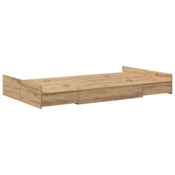 Cama Con Almacenamiento Con Cabecera Roble Artisan 120 X 190 Cm