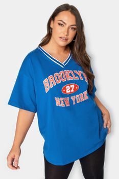 Yours Camiseta Azul De Pico 