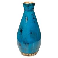 florero ceramica azul