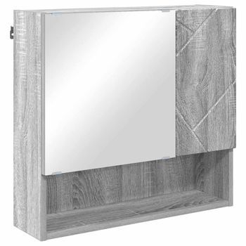 Armario Con Espejo Gris Sonoma 59 X 17 X 55 Cm Vidaxl