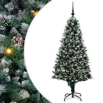 Árbol De Navidad Artificial Verde 180 Cm Pvc Y Acero Y Plástico Vidaxl