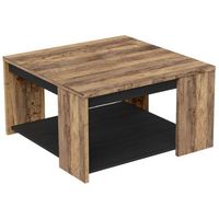 mesa de centro monaco roble saloon y negro estructurado 42x80 cm