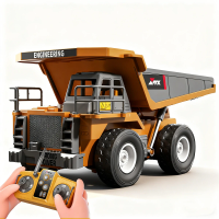 zmx z6834yg rtr 118 24g 8ch coche rc de aleacion simulacion de camion volquete de mineria luz led sonido vehiculos de