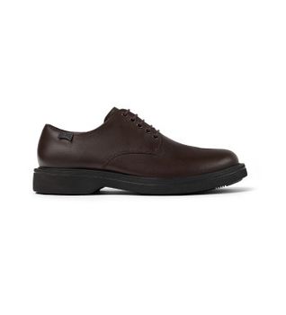 Camper para hombre. K100998-002 Zapatos de piel Norman marrón (44), Plano, Cordones, Casual