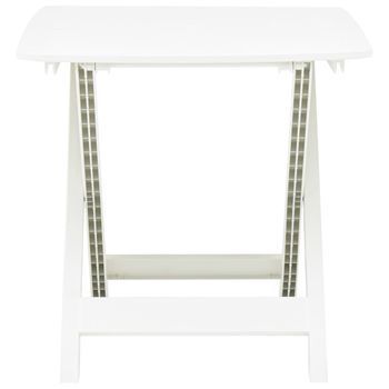 Mesa De Jardín | Mesa De Exterior Plegable De Plástico Blanco 79x72x70 Cm