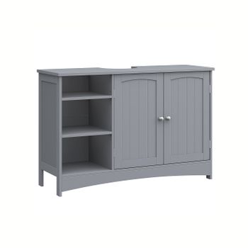 Mueble de Baño bajo Lavabo Compartimentos Abiertos, Gris Paloma
