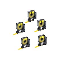 5 dymo 18432 compatibles cintas rotuladoras negro sobre amarillo 12mmx55m com dymo rhino