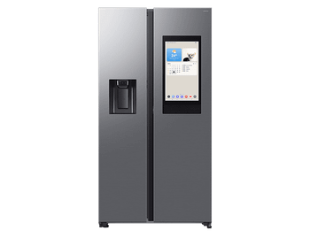 Frigorífico americano - Samsung Family Hub Bespoke AI RS90F66BETEF, Twin Cooling, 178.4 cm, 614 l, Dispensador agua y hielo, Balda botellero, Inox