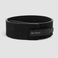 cinturon de levantamiento de cuero de myprotein - negro - m