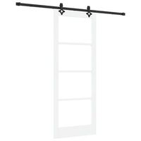 puerta corredera 83 x 211 cm madera de pino maciza y vidrio vidaxl