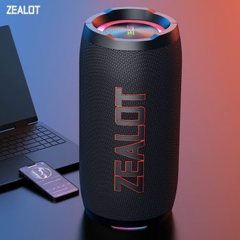 Zealot-S76 Altavoz Bluetooth portátil de 50W inalámbrico impermeable al aire libre IPX6 estéreo bajo música pista altavoz caja de sonido