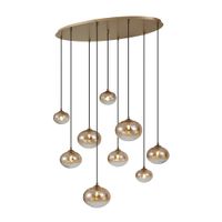 lampara colgante art deco dorada cristal ambar