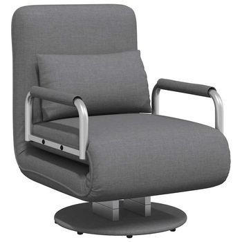 Silla Giratoria Y Sofá Cama Tela Gris Oscuro Vidaxl