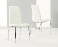 cavello cream faux leather dining chairs - cream