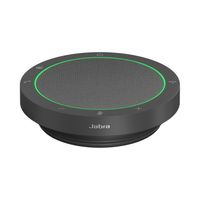 jabra speak2 40 altavoz portatil 4 microfonos cancelacion de ruido 50 mm de alto alcance audio de banda ancha y conexiones usb-a y usb-c certificado para ms teams gris oscuro