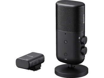 Micrófono - Sony ECM-S1, Inalámbrico con Noise Cancelling (Cancelación de ruido), Para Streaming, Podcast, Entrevistas, PC, Cámara..., Filtro Anti Pop