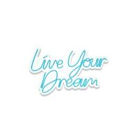 iluminacion led decorativa de plastico live your dream azul 30x53x2 cm