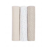 juego de panales de muselina 3 uds 100x100 cm dots beige