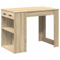escritorio con cajon estante madera contrachapada roble sonoma vidaxl