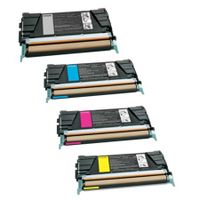 compatible multipack lexmark c734a2kg-yg full set toner cartridge 4 pack