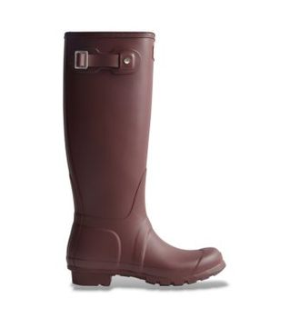 Hunter para mujer. WFT1000RMA Botas de agua Original Tall Wellington burdeos (41), Plano, Ninguno, Casual, Granate, PVC