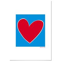 panorama cuadro de aluminio agatha ruiz de la prada corazon fondo azul 70x100 cm
